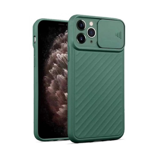 SILICONE COVER WITH CAMERA SHIELD FOR APPLE IPHONE 11 PRO MAX GREEN